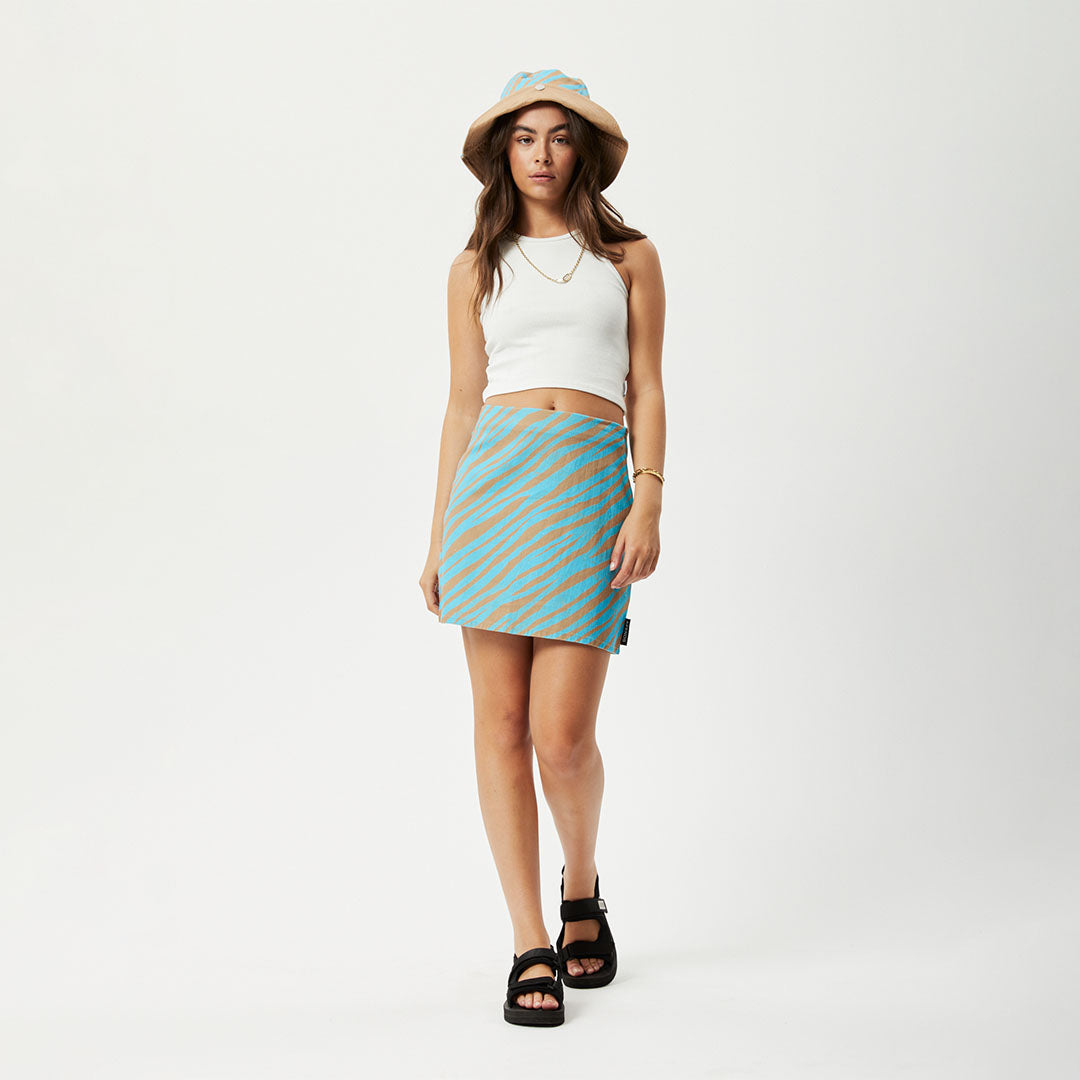 AFENDS Womens Adi - Mini Skirt - Blue Stripe