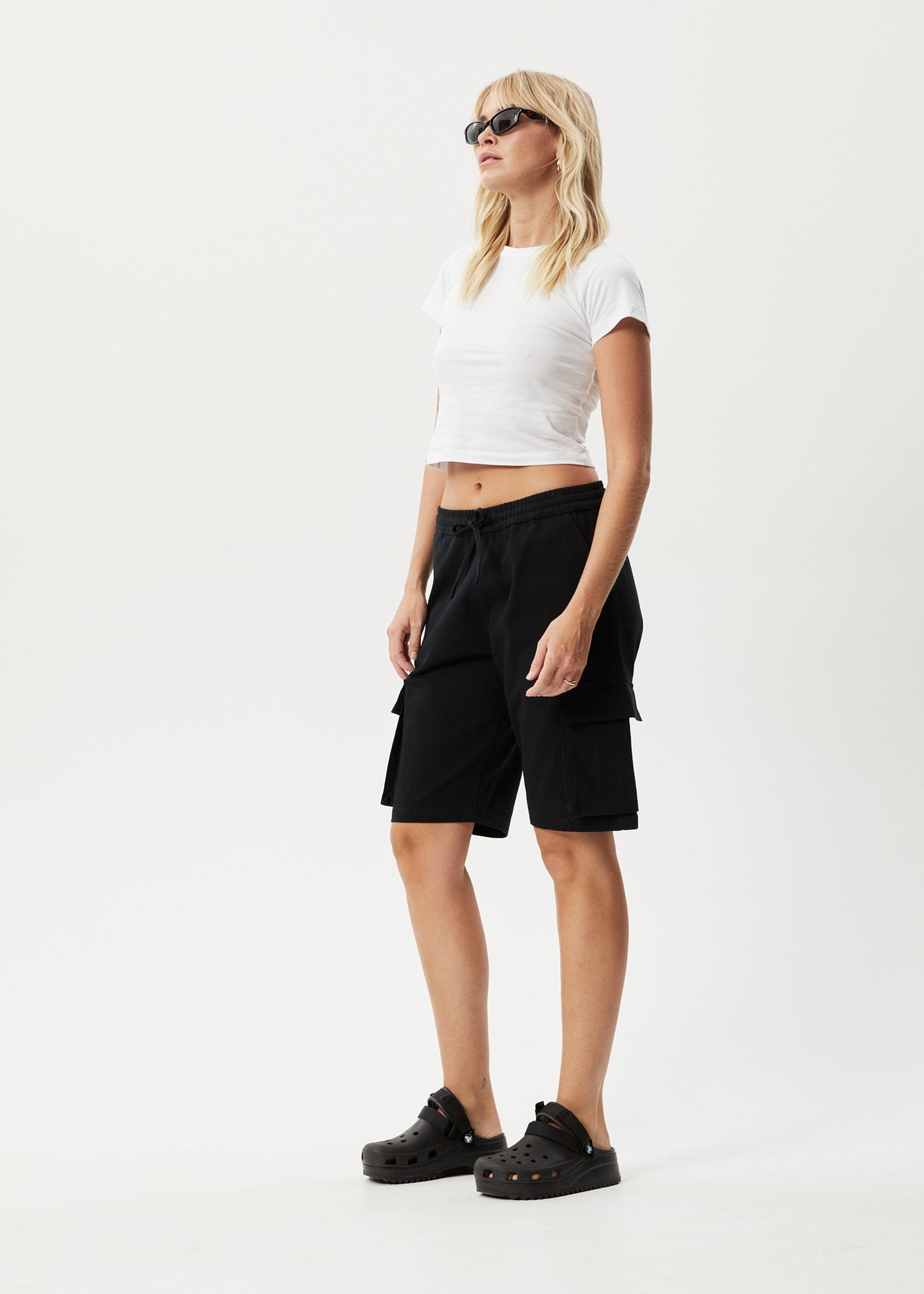AFENDS Womens Fuji - Relaxed Cargo Short - Black