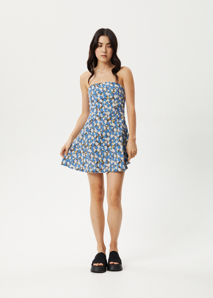 AFENDS Womens Petal - Strapless Dress - Lake Floral
