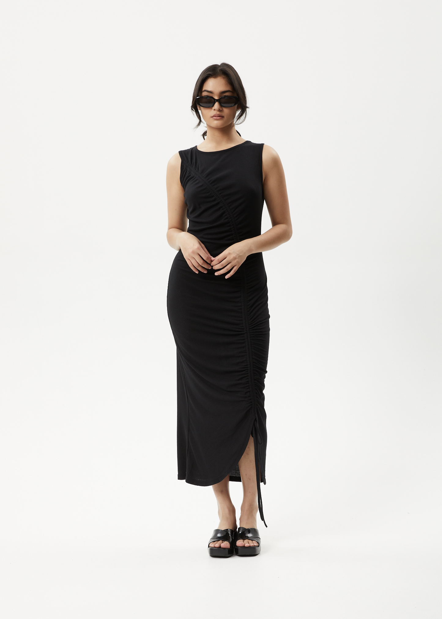 AFENDS Womens Mirage Bamboo - Sheer Maxi Dress - Black