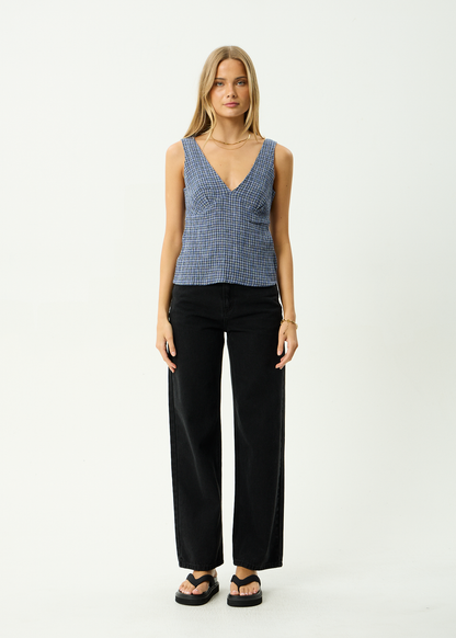 AFENDS Womens Giselle - Seersucker Top - Marlin