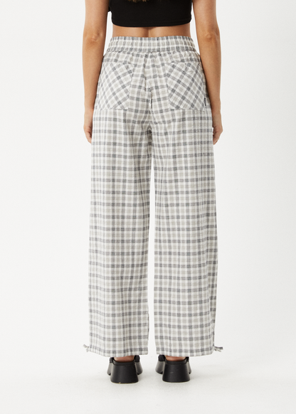 AFENDS Womens Leo - Seersucker Wide Leg Pant - Black / White