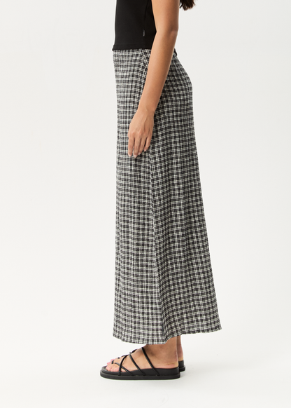AFENDS Womens Lita - Seersucker Maxi Skirt - Asta Steel Check