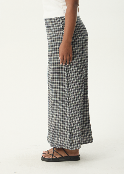 AFENDS Womens Lita - Seersucker Maxi Skirt - Asta Steel Check