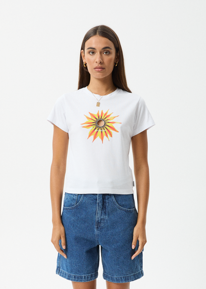 AFENDS Womens Keyhole - Baby Tee - White