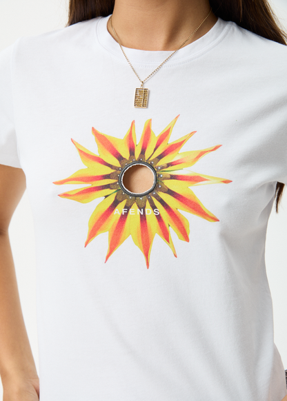 AFENDS Womens Keyhole - Baby Tee - White