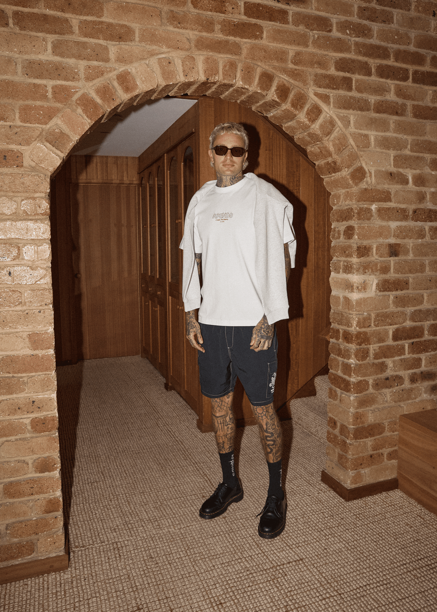 AFENDS Mens Ember - Retro Tee - White