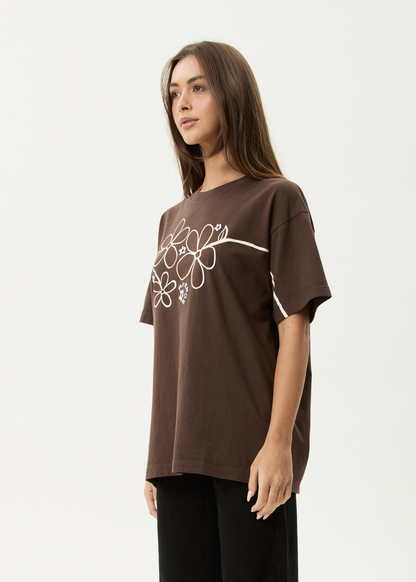 AFENDS Womens Tranquil - Oversized Tee - Coffee