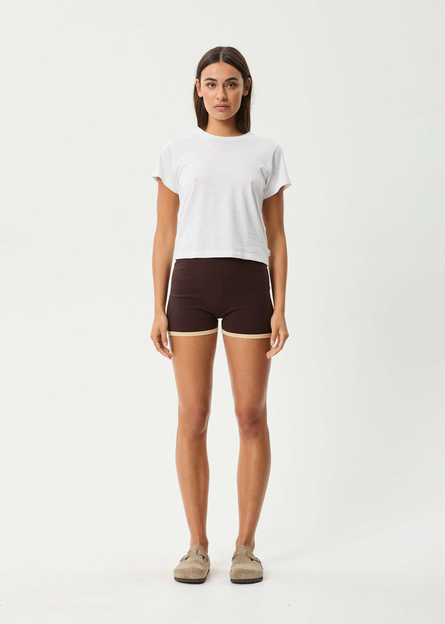 AFENDS Womens Set Fire - Knit Short - Coffee