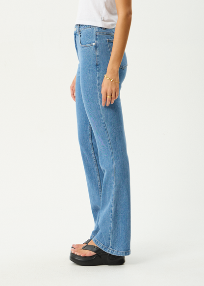 AFENDS Womens Cassidy - Bootcut Jean - Worn Blue