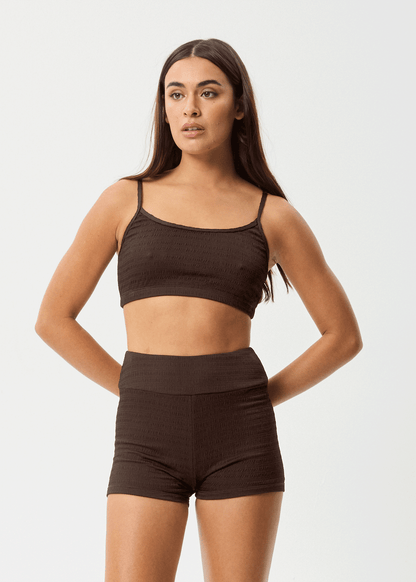 AFENDS Womens Cleo - Bikini Top - Coffee