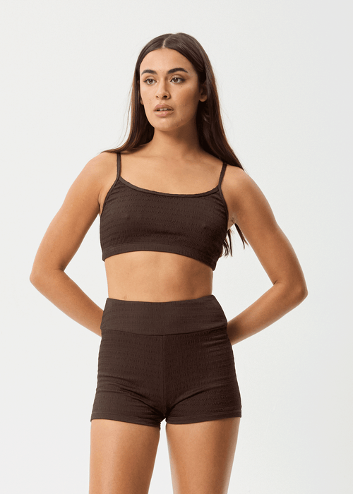 AFENDS Womens Cleo - Bikini Top - Coffee
