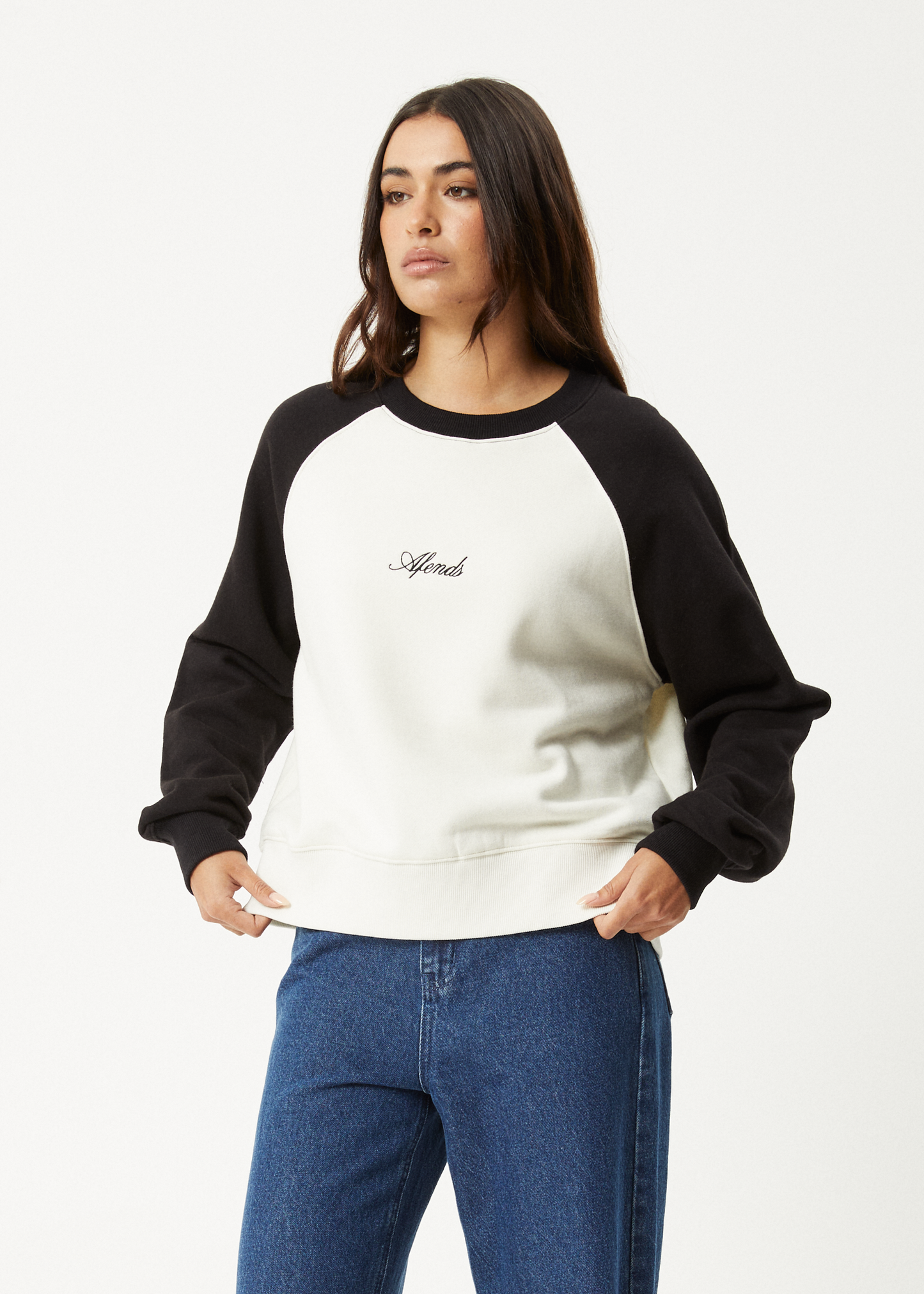 AFENDS Womens Ryan -  Crew Neck Jumper - Black