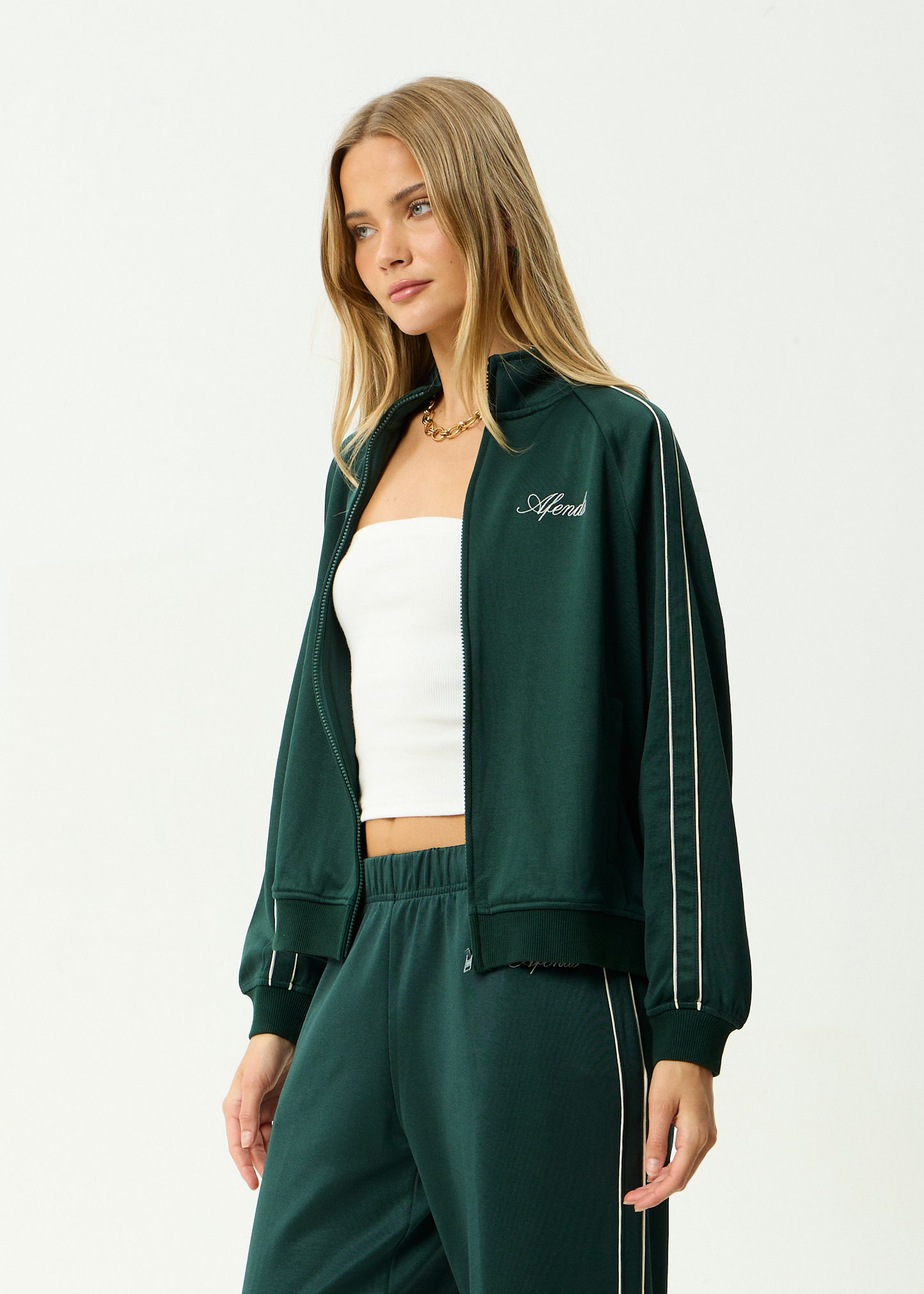AFENDS Womens Avenue - Track Jacket - Pine