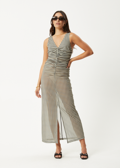 AFENDS Womens Gambet -  Sheer Maxi Dress - Black / Sand
