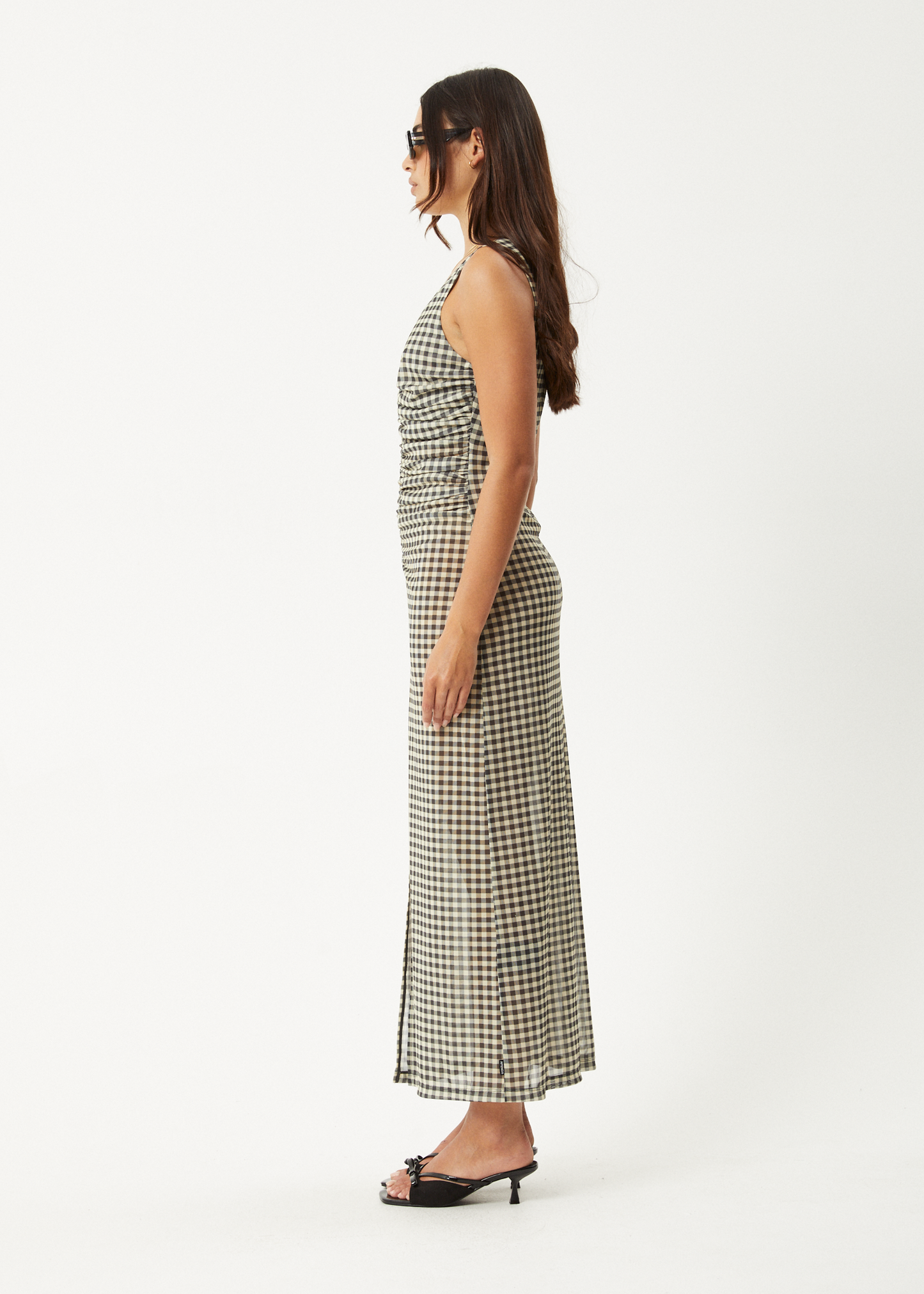 AFENDS Womens Gambet -  Sheer Maxi Dress - Black / Sand