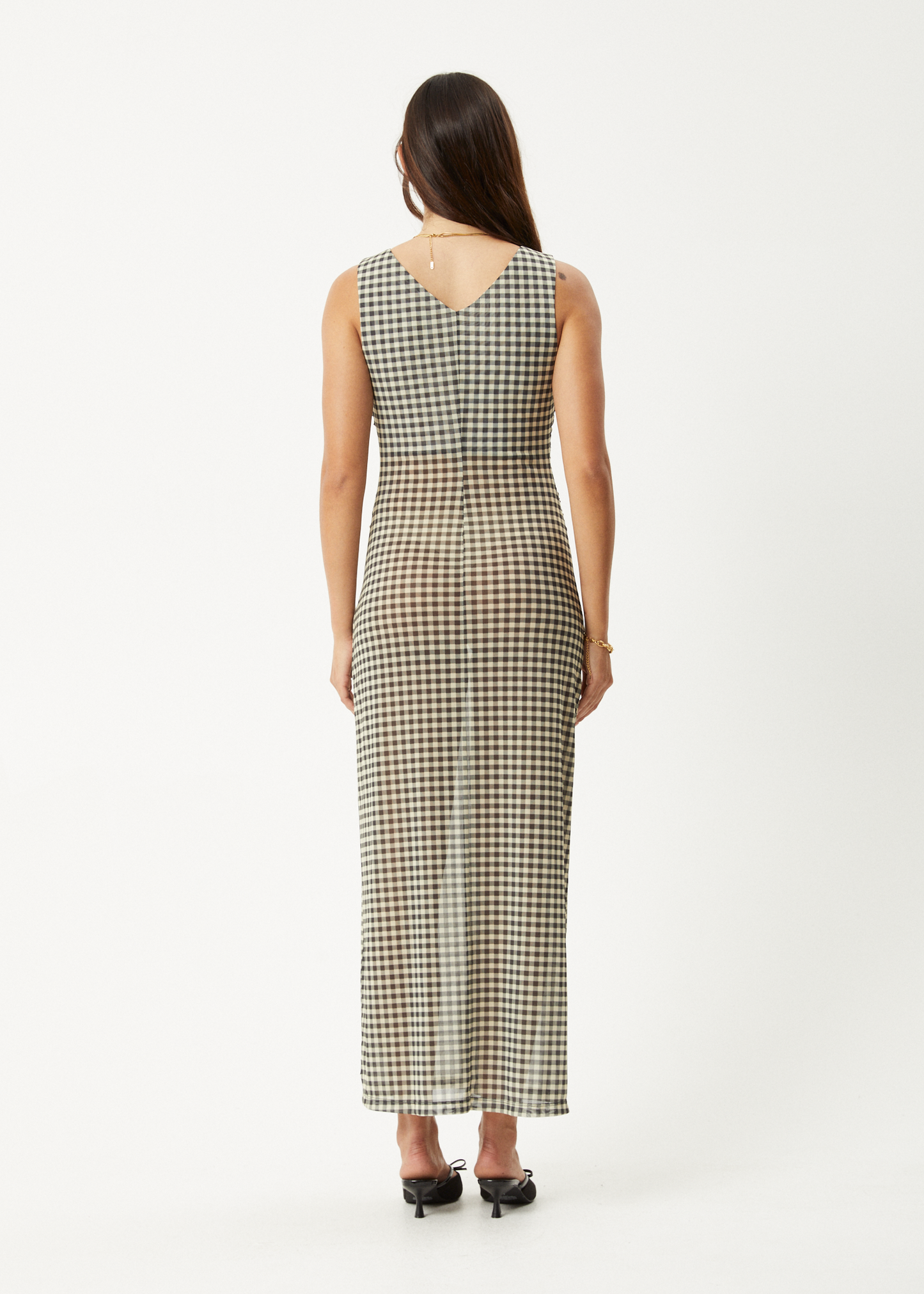 AFENDS Womens Gambet -  Sheer Maxi Dress - Black / Sand