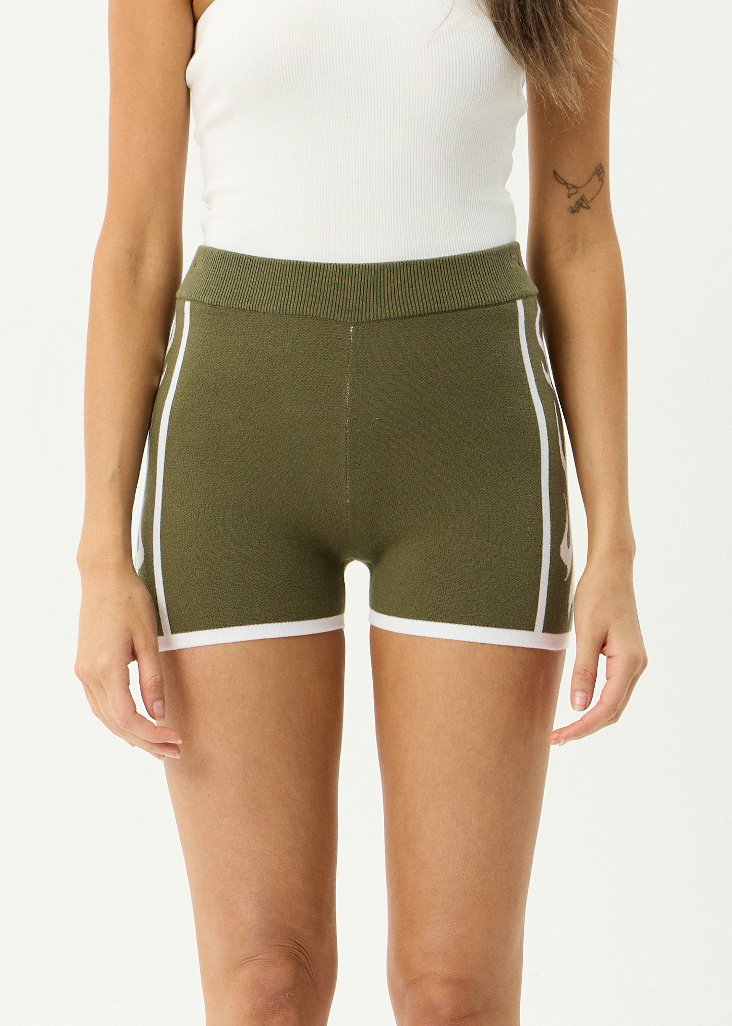 AFENDS Womens Blaze - Knit Short - Deep Olive