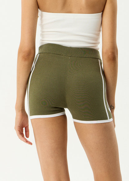 AFENDS Womens Blaze - Knit Short - Deep Olive