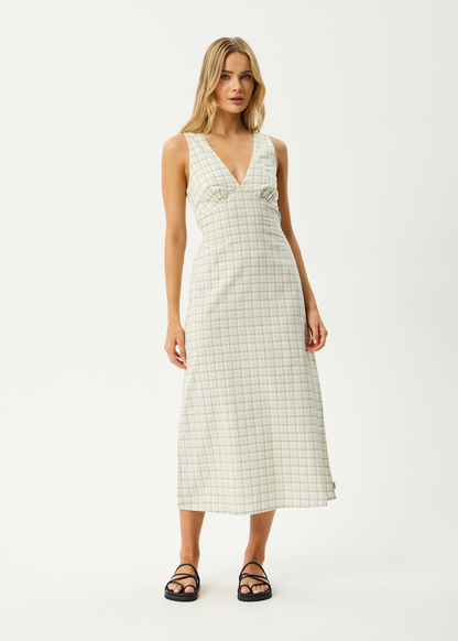AFENDS Womens Tully - Seersucker Maxi Dress - Legacy Boa Check