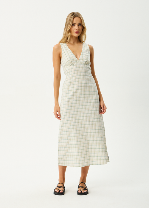 AFENDS Womens Tully - Seersucker Maxi Dress - Legacy Boa Check