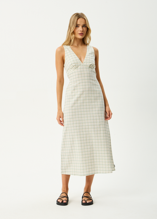 AFENDS Womens Tully - Seersucker Maxi Dress - Legacy Boa Check