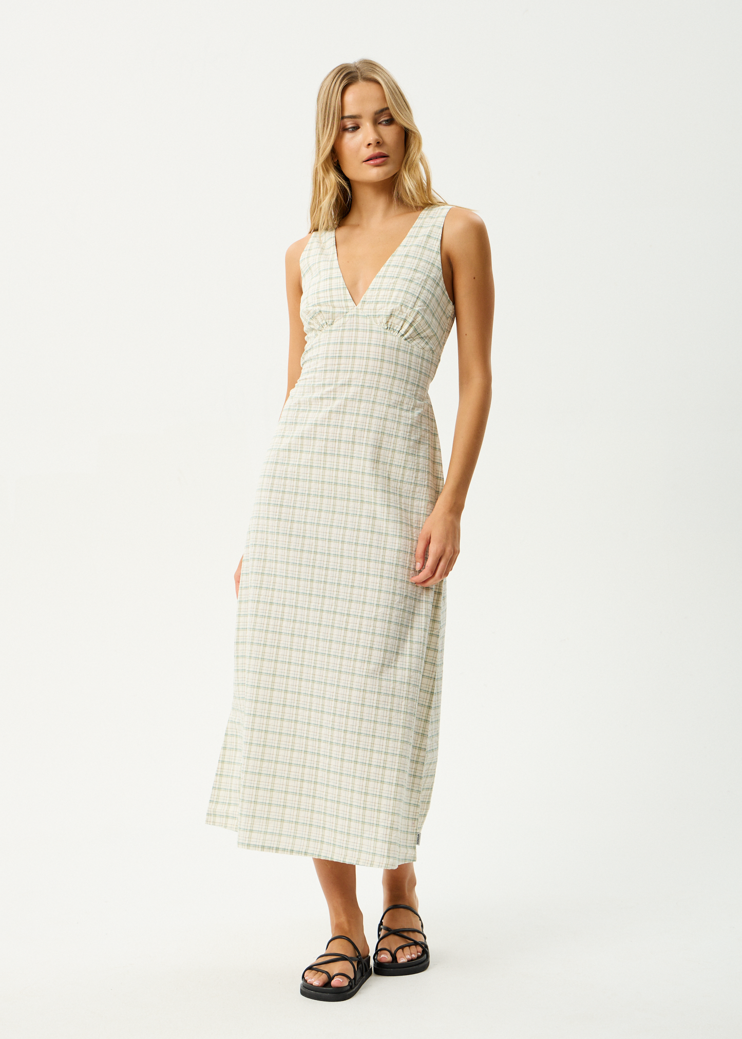 AFENDS Womens Tully - Seersucker Maxi Dress - Legacy Boa Check