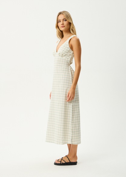 AFENDS Womens Tully - Seersucker Maxi Dress - Legacy Boa Check