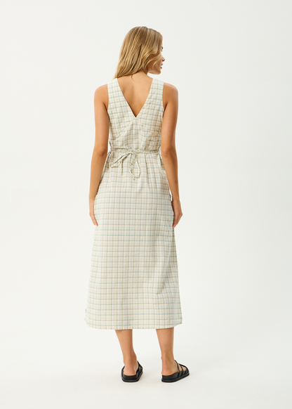AFENDS Womens Tully - Seersucker Maxi Dress - Legacy Boa Check