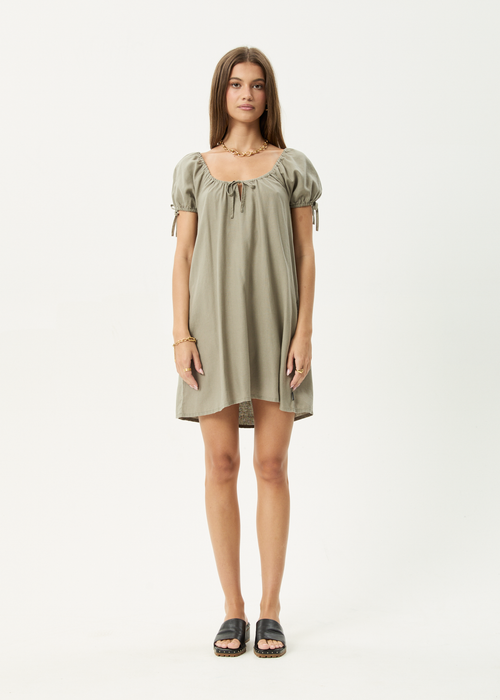 AFENDS Womens Lenni - Mini Dress - Olive