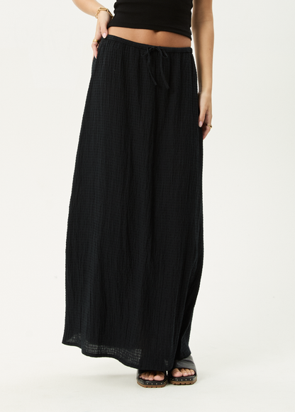 AFENDS Womens Frida - Seersucker Maxi Skirt - Black