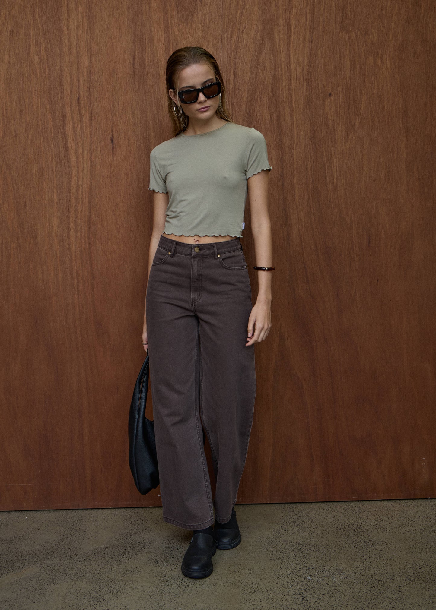 AFENDS Womens Indah - Slinky Tee - Grey