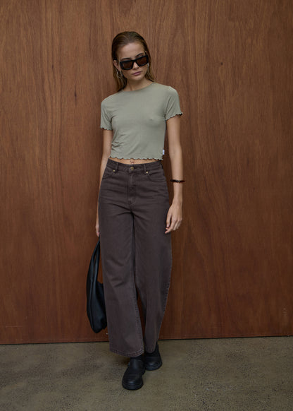 AFENDS Womens Indah - Slinky Tee - Grey
