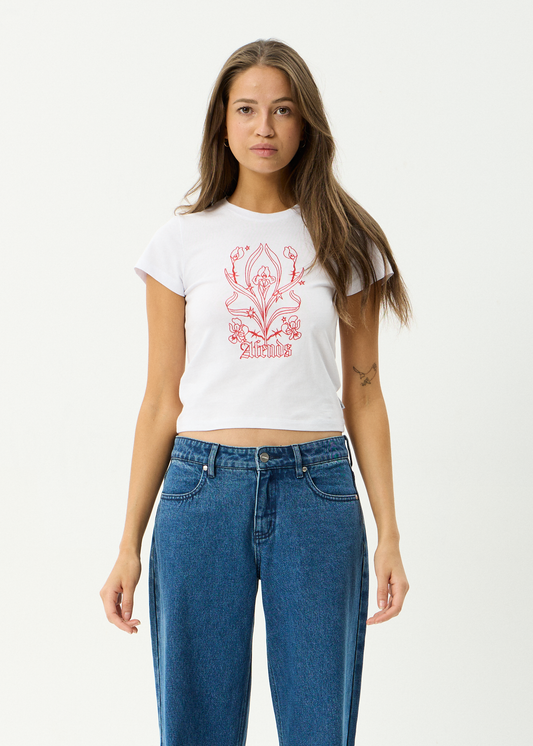 AFENDS Womens Good Nature - Baby Tee - White