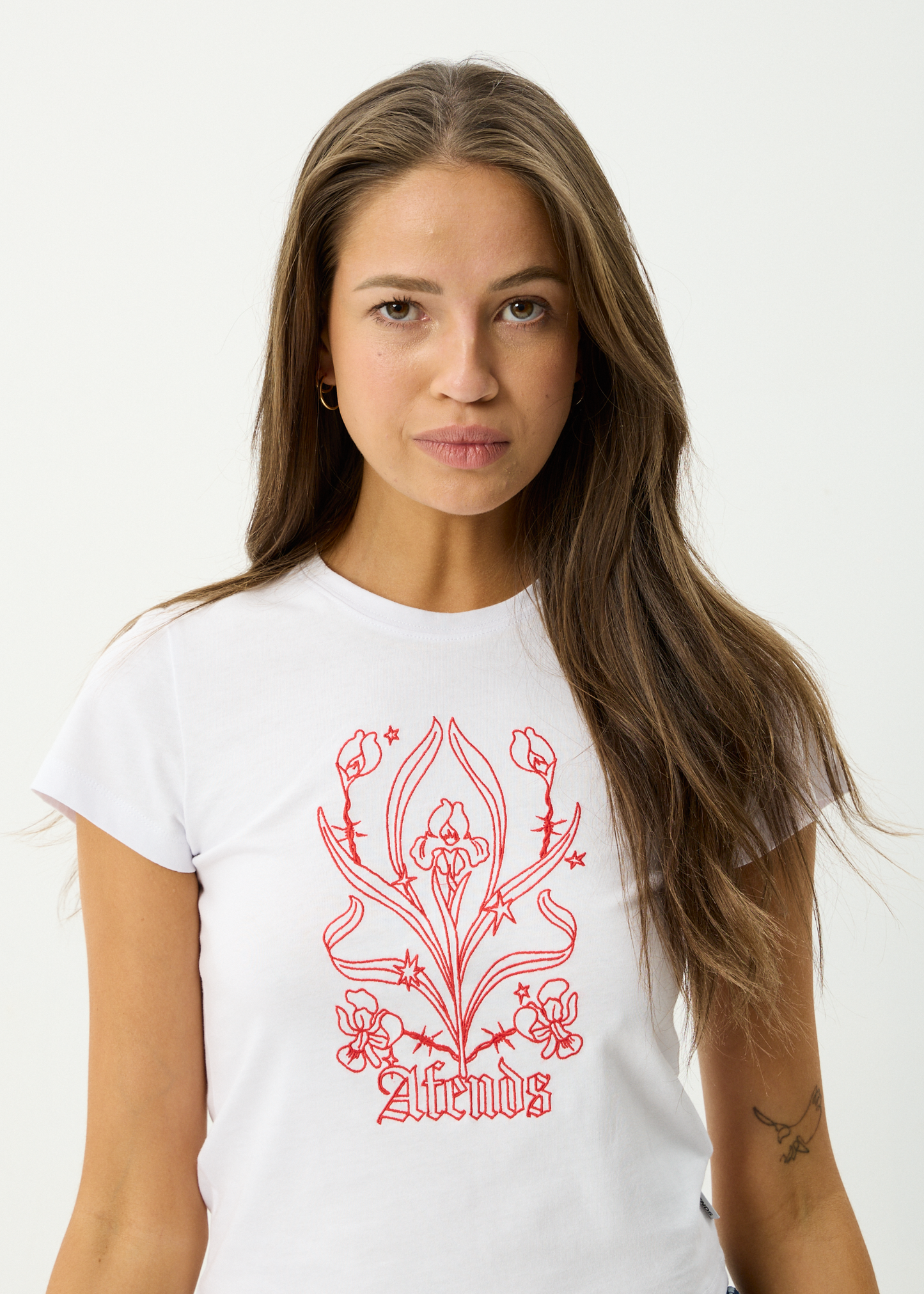AFENDS Womens Good Nature - Baby Tee - White
