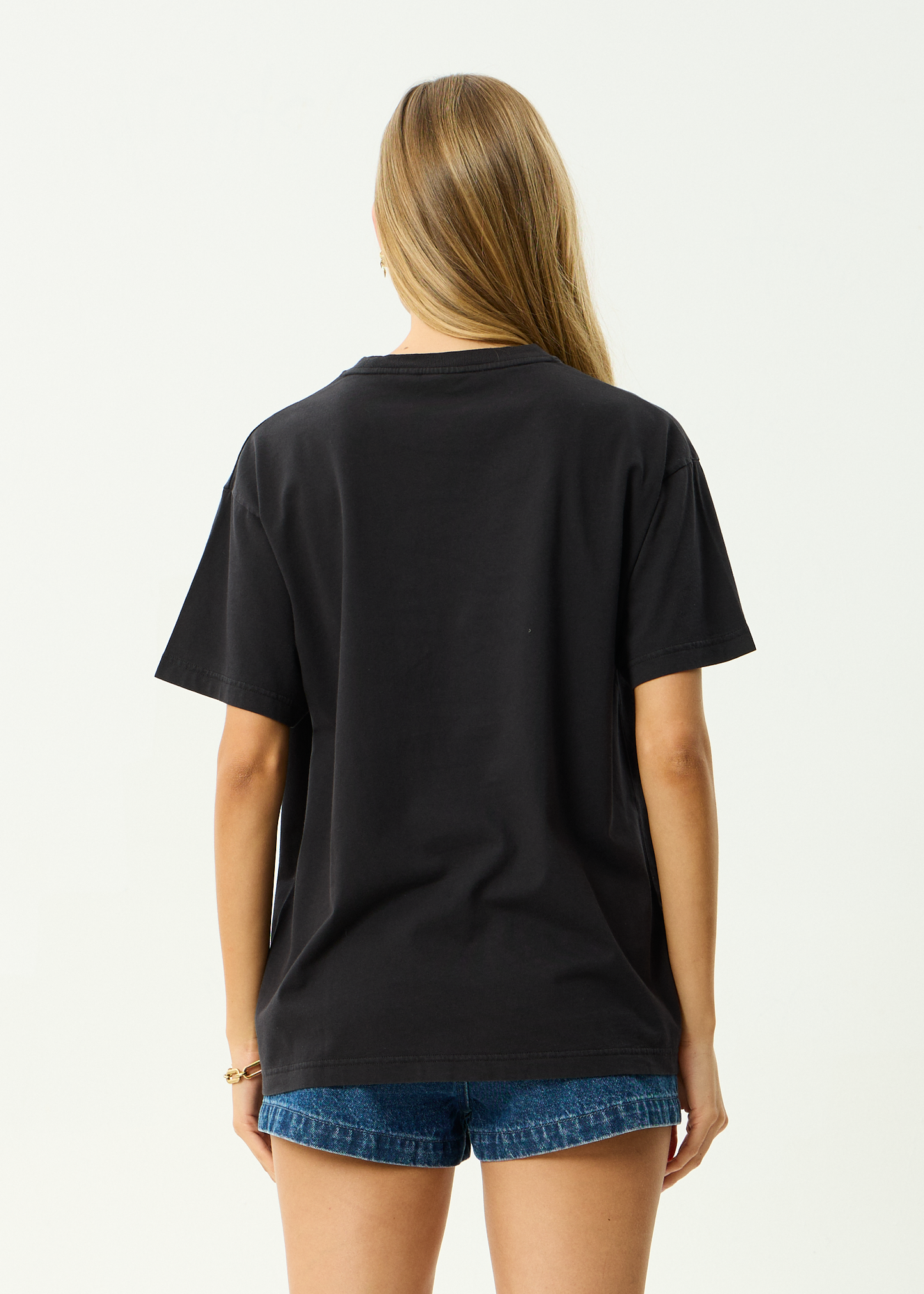 AFENDS Womens Good Nature - Oversized Tee - Stone Black