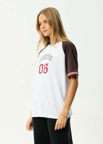 AFENDS Womens Dexter - Oversized Tee - Coffee / White