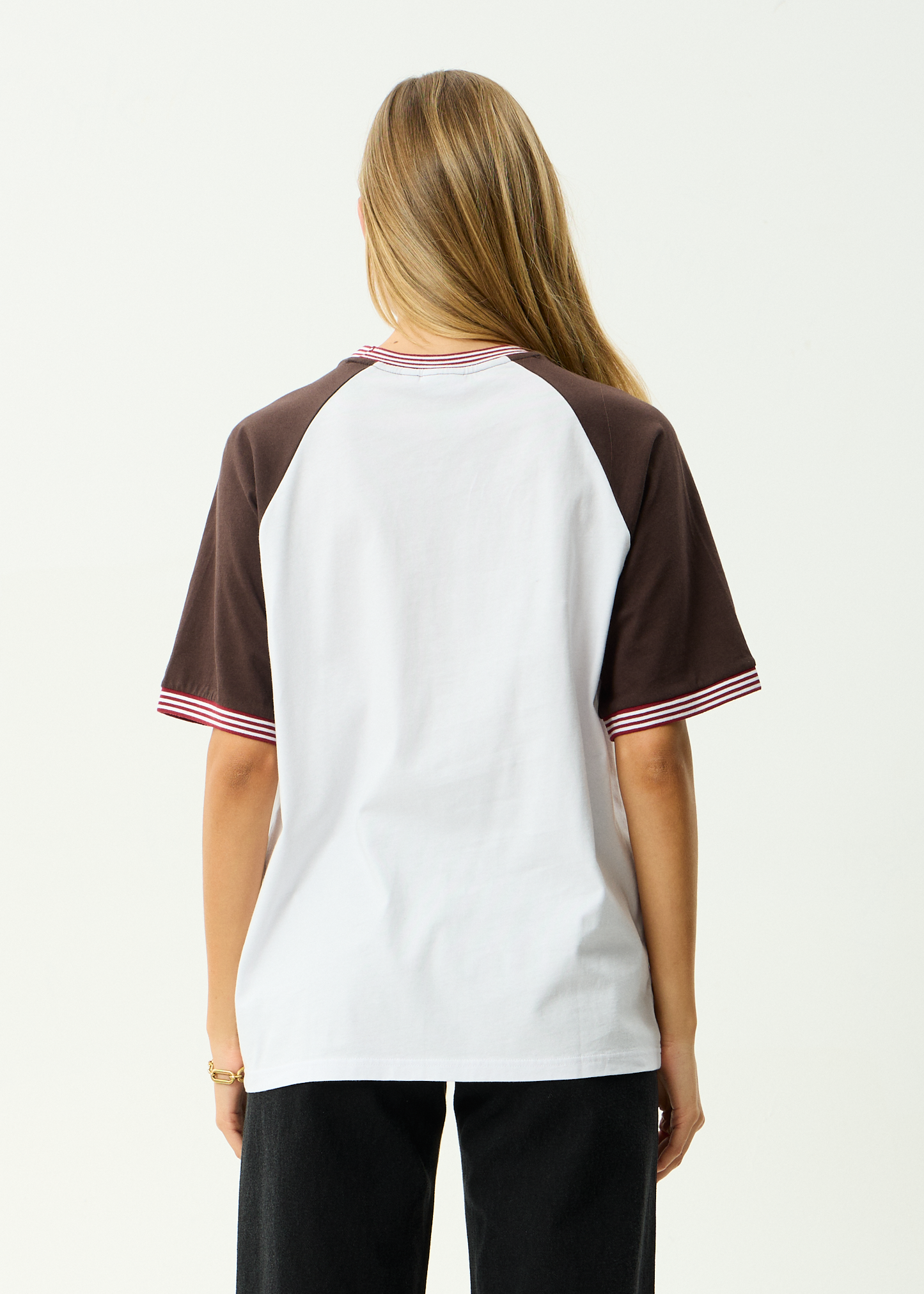 AFENDS Womens Dexter - Oversized Tee - Coffee / White