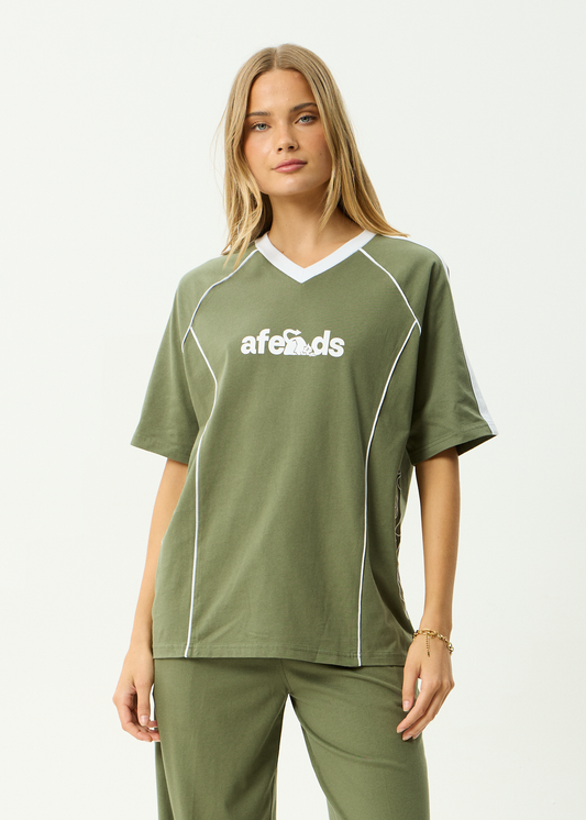 AFENDS Womens Dirts - Oversized Tee - Deep Olive