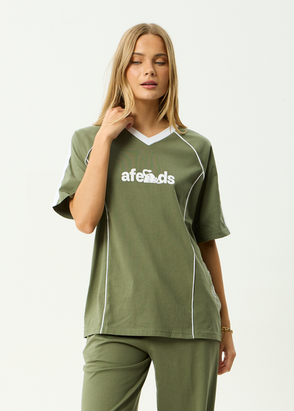 AFENDS Womens Dirts - Oversized Tee - Deep Olive