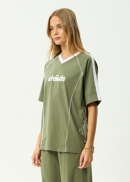 AFENDS Womens Dirts - Oversized Tee - Deep Olive