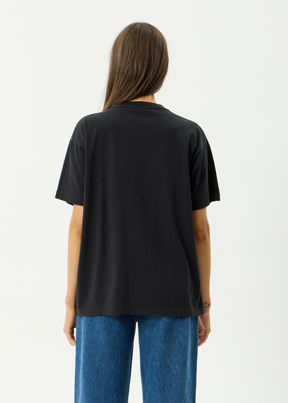 AFENDS Womens Sea Siren - Oversized Tee - Stone Black