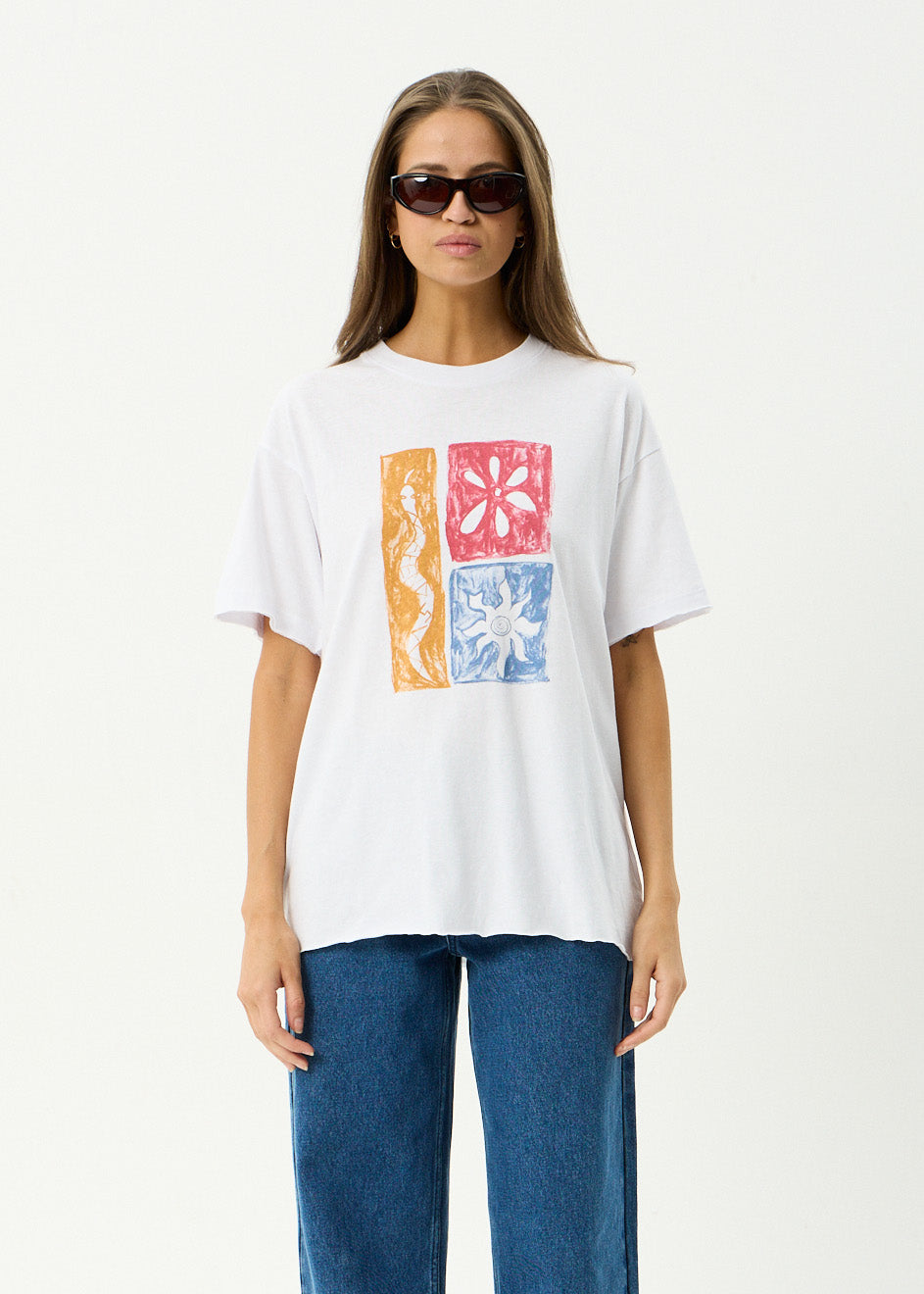 AFENDS Womens Zephyr - Oversized Tee - White