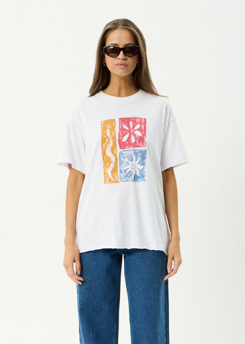 AFENDS Womens Zephyr - Oversized Tee - White