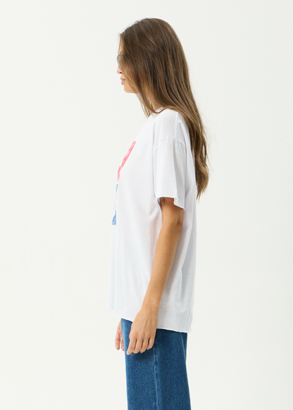 AFENDS Womens Zephyr - Oversized Tee - White