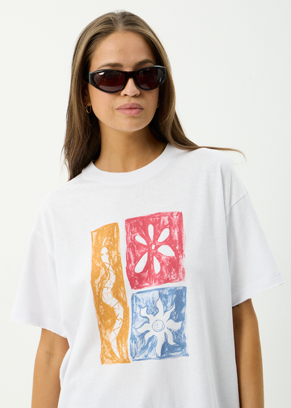 AFENDS Womens Zephyr - Oversized Tee - White