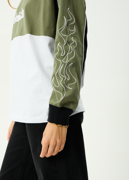 AFENDS Womens Dirts - Long Sleeve Tee - Deep Olive