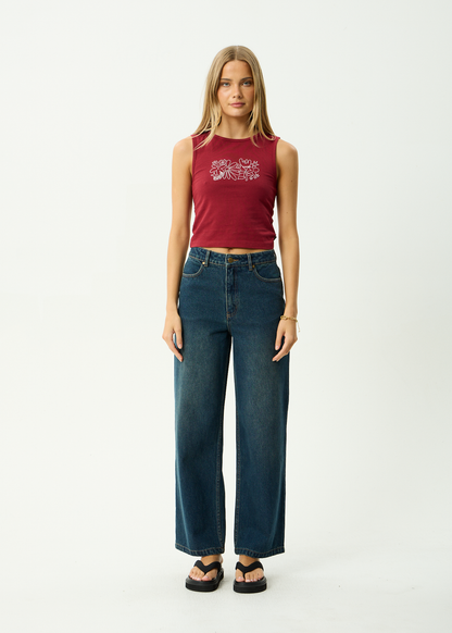 AFENDS Womens Garden Variety - Tank - Burgundy