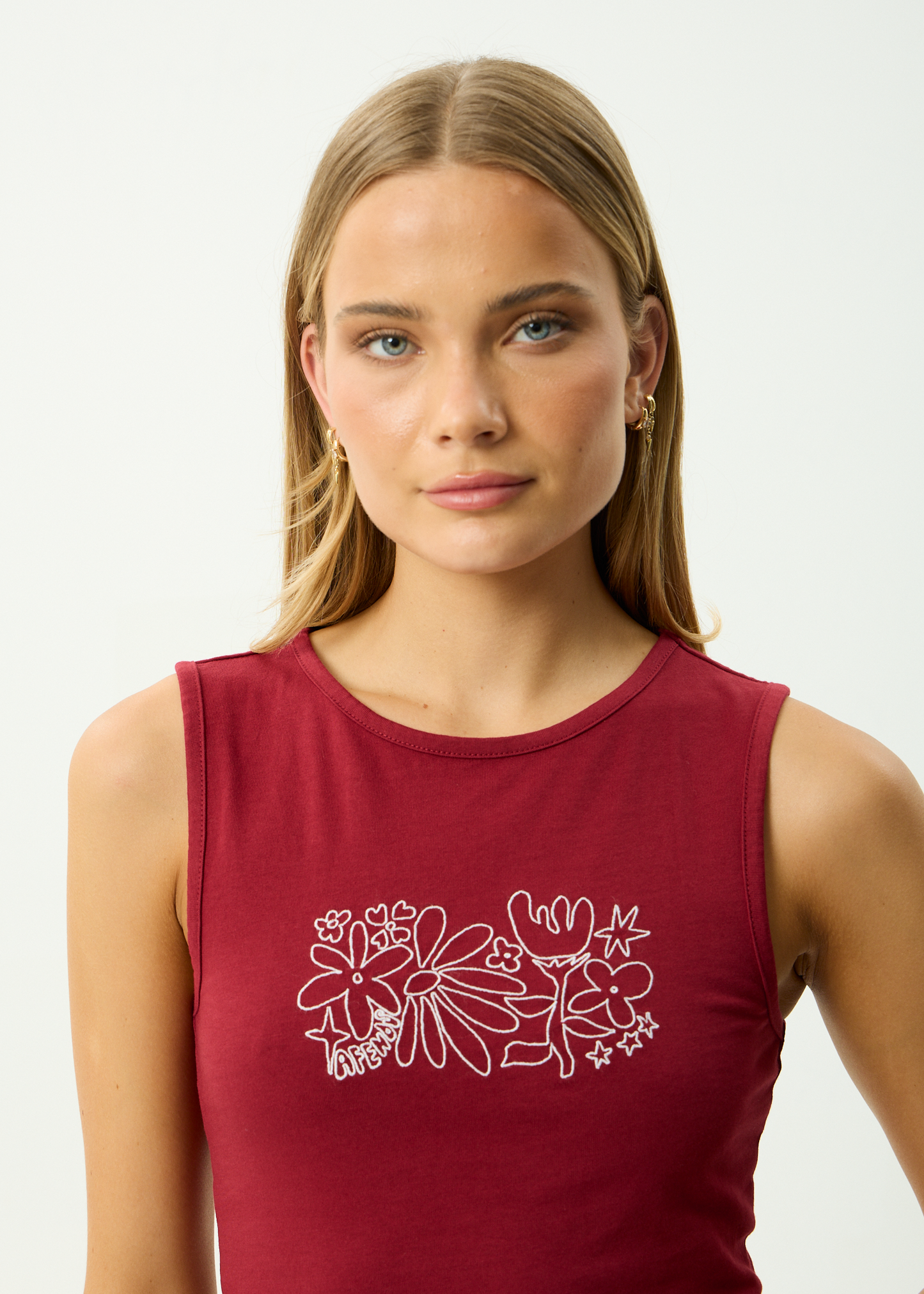 AFENDS Womens Garden Variety - Tank - Burgundy
