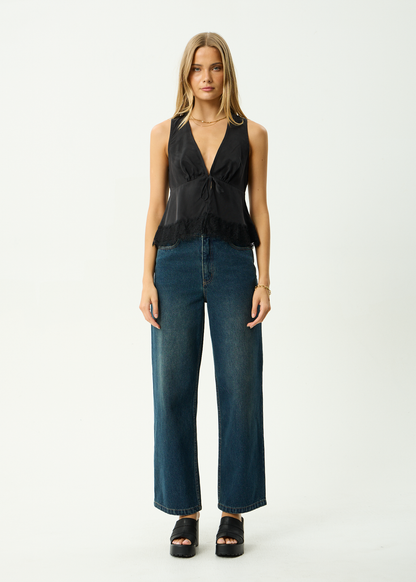 AFENDS Womens Sinclair - Cupro Tie Top - Black